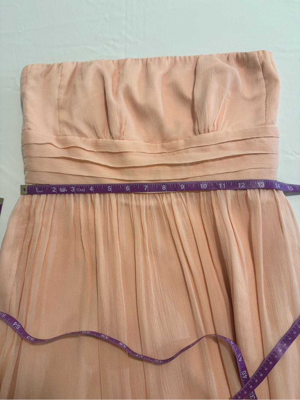 J. Crew 100% Silk Dress Peach Strapless Lined Size 6 - Picture 10 of 14